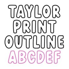 BFC Taylor Print Outline Bubble Display font