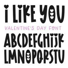 BFC I Like You Block Valentine's Day Font