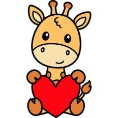 Giraffe With Heart