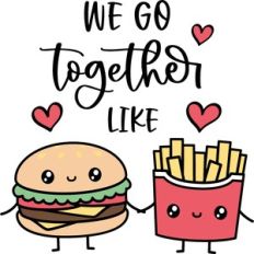 Hamburger And Fries In Love