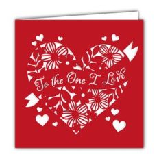 'To The One I Love' Heart Valentine's Card