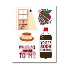Punny Valentines Sticker Sheet Three