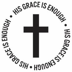 His Grace Is Enough Cross Word Quote Circle
