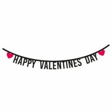 Happy Valentines Day Heart Word Quote Party Banner