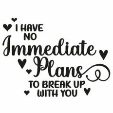 I Have No Immediate Plans To Break Up With You Funny Valentine Quote