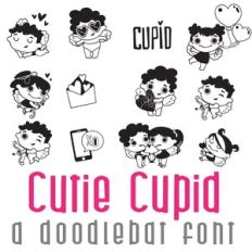 Cutey Cupid Doodlebat Font