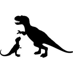 t rex and baby silhouette