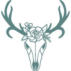 floral deer skull