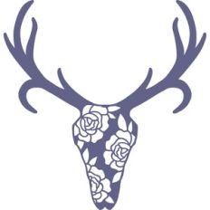 deer skull with floral pattern