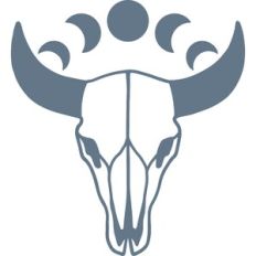 cow skull with moon phases
