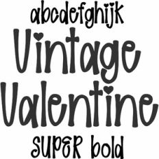 vintage valentine super bold font