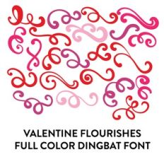 valentine flourishes full color dingbat font