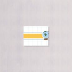 SCHOOL SUPPLIES LABELS YELLOW WORLD MAP