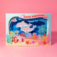 Dolphin Under the Sea Valentine's Day 3D Pop-up Card