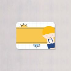 SCHOOL SUPPLIES LABELS YELLOW BLONDE HAIR