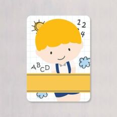 SCHOOL SUPPLIES LABELS YELLOW BLONDE HAIR