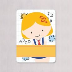 SCHOOL SUPPLIES LABELS YELLOW BLONDE HAIR