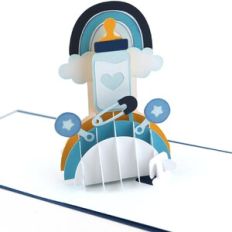 A2 Sliceform Pop Up Card Baby Bottle