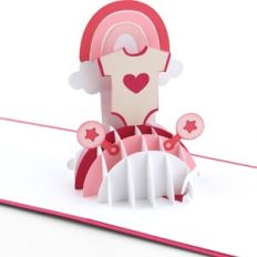 A2 Sliceform Pop Up Card Baby Onesie