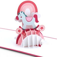 A2 Sliceform Pop Up Card Baby Rocking Horse