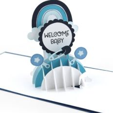 A2 Sliceform Pop Up Card Baby Welcome Baby
