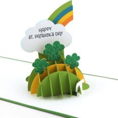 A2 Sliceform Pop Up Card St Patrick Clover