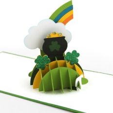 A2 Sliceform Pop Up Card St Patrick Pot Of Gold