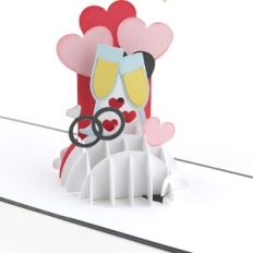 A2 Sliceform Pop Up Card Wedding Glasses