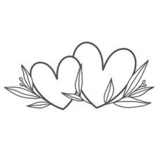 Two Hearts with Leaves