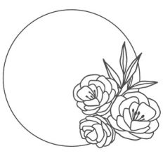 Floral Round Frame