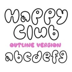 BFC Happy Club Outline Bubble Retro Font