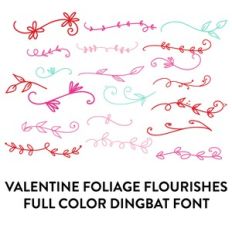 valentine foliage flourishes full color dingbat font
