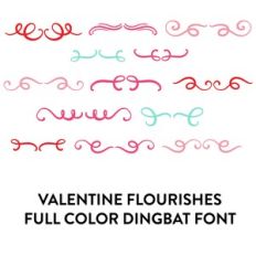 valentine flourishes full color dingbat font 2