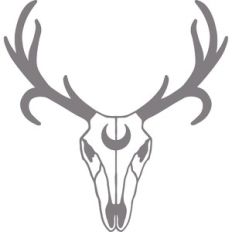 deer skull with moon