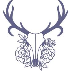 floral deer skull