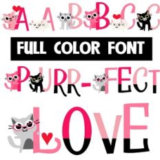 Purr-fect Love Color Font