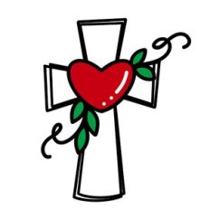 Cross With Heart and Vine