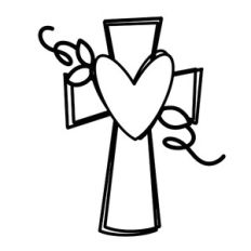 Cross With Heart and Vine