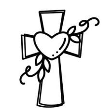 Cross With Heart and Vine