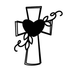 Cross With Heart and Vine