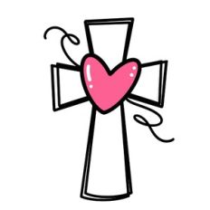 Cross With Heart and Flourishes