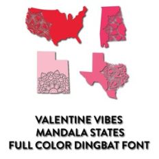 valentine vibes mandala states full color dingbat font