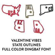valentine vibes outlined states full color dingbat font