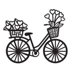 Cute bicycle with hearts