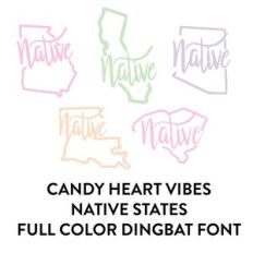 word heart vibes native states full color dingbat font