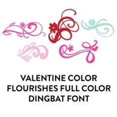 valentine color flourishes full color dingbat font