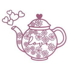 Floral teapot with hearts