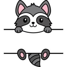 Split Raccoon Name Frame