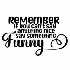 Remember If You Can't Say Anything Nice Say Something Funny