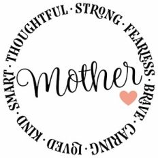 Mother Inspirational Word Quote Circle